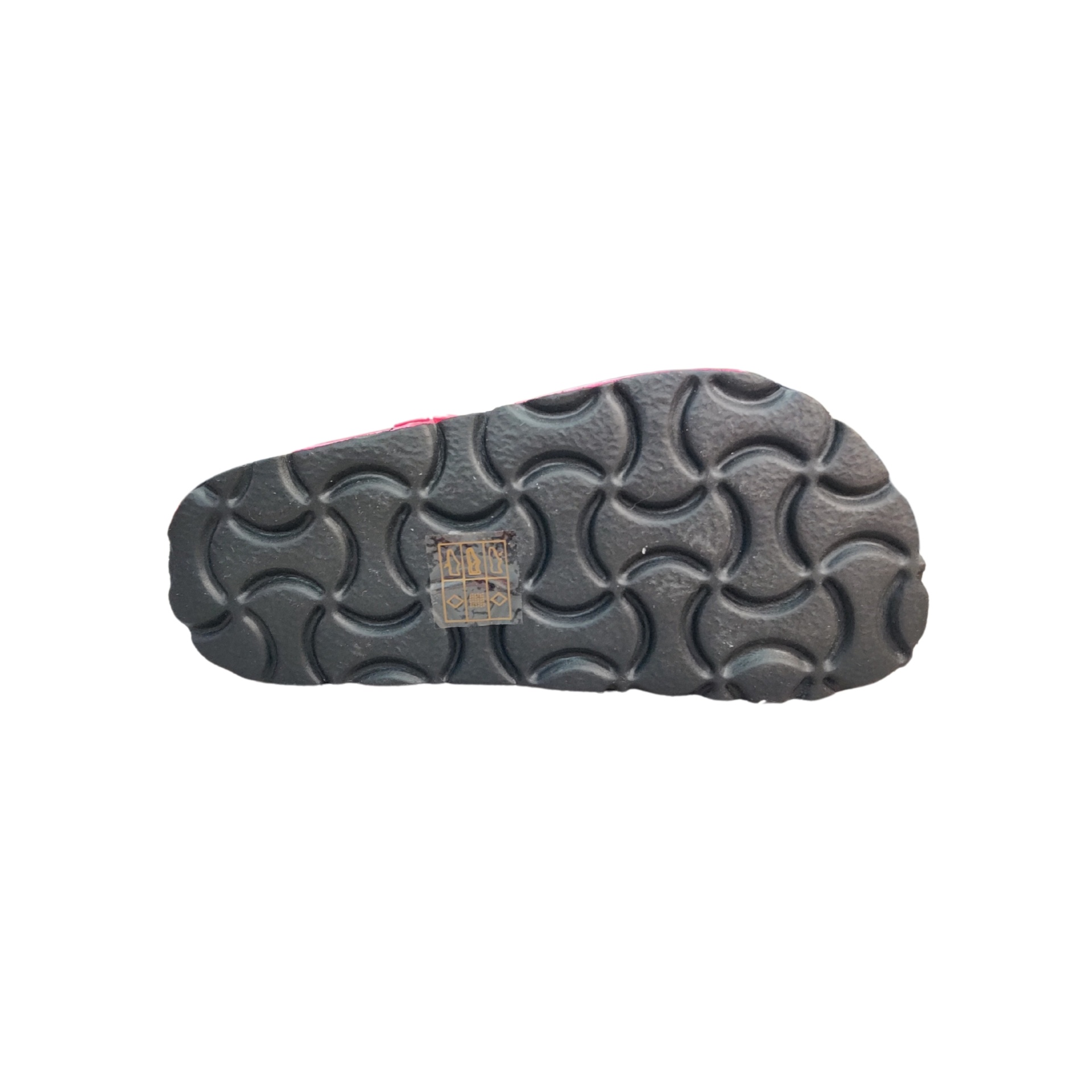 Sola de sandália preta com padrão ondulado