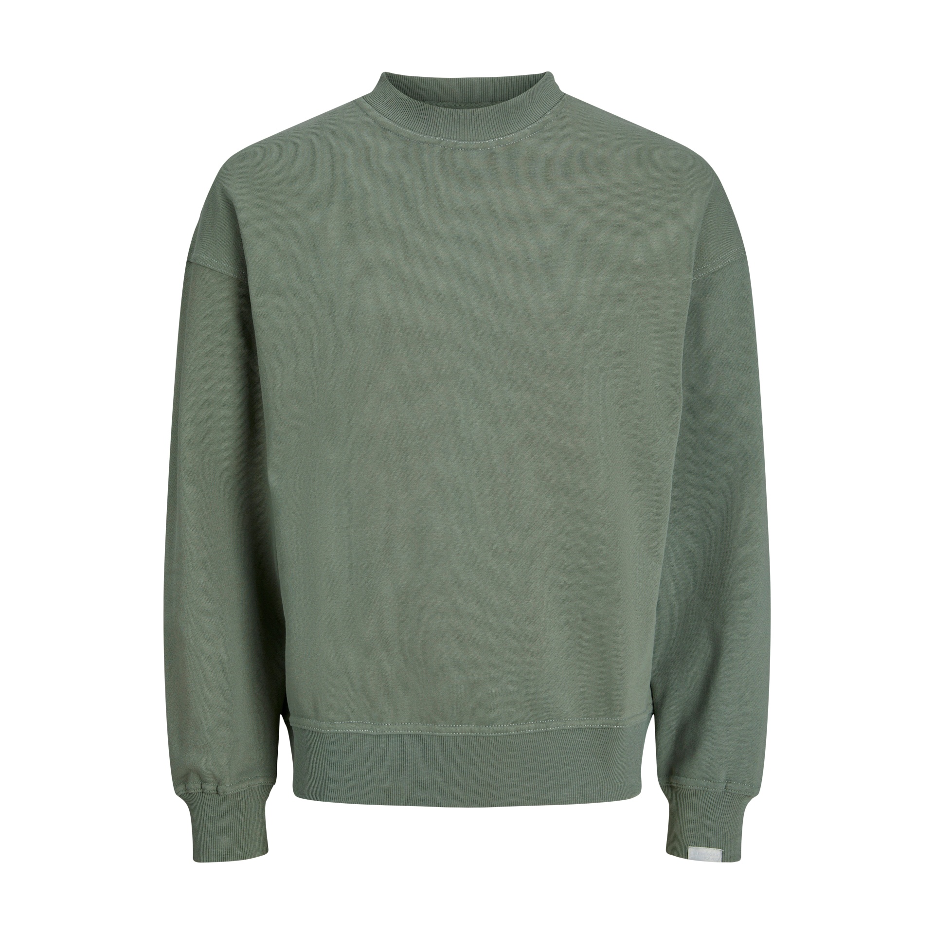Sweatshirt verde-acinzentada de manga comprida com gola alta