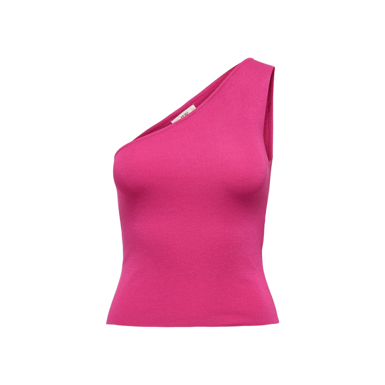 Top feminino rosa fúcsia de um ombro só em malha