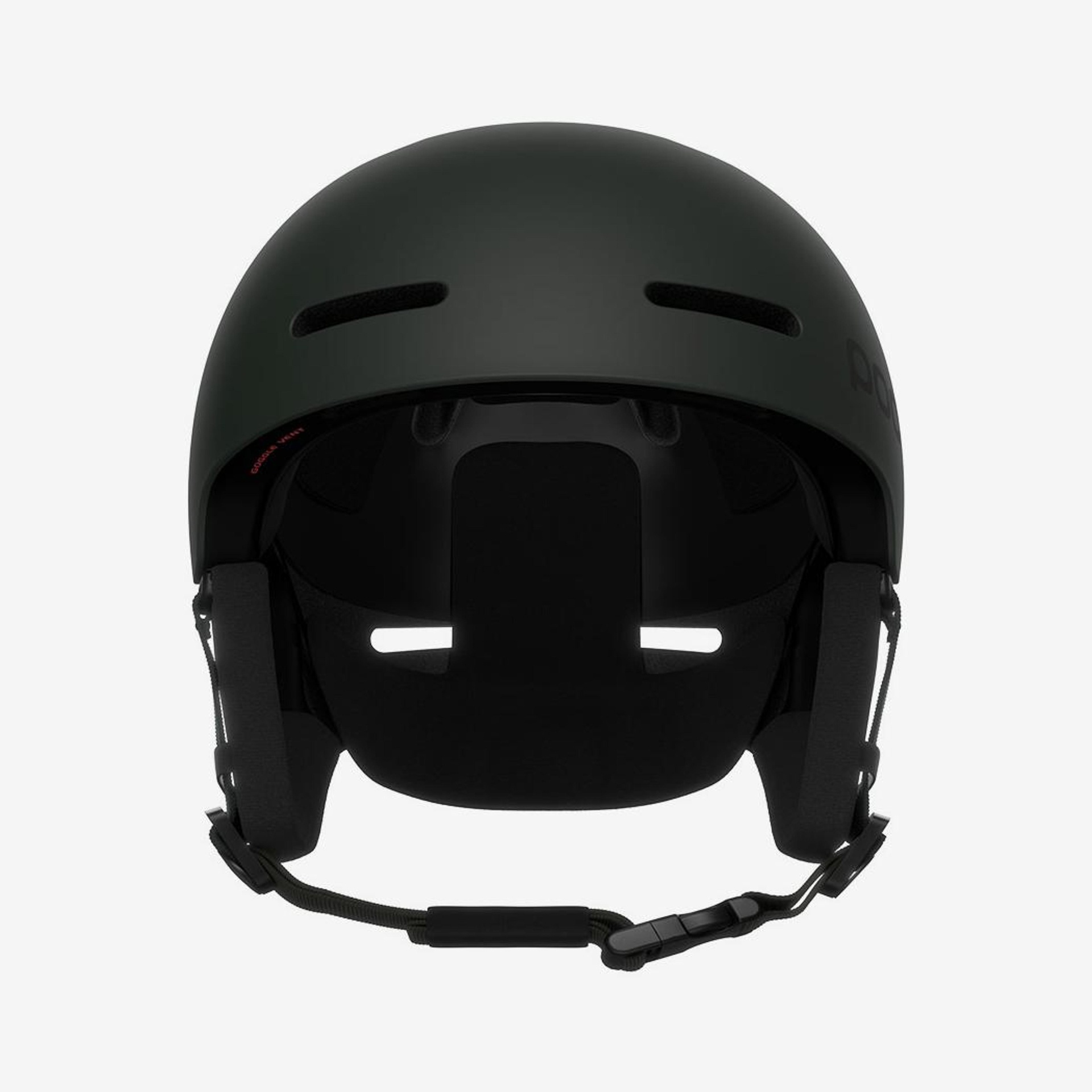 Capacete preto mate com tiras ajustáveis e entradas de ventilação.