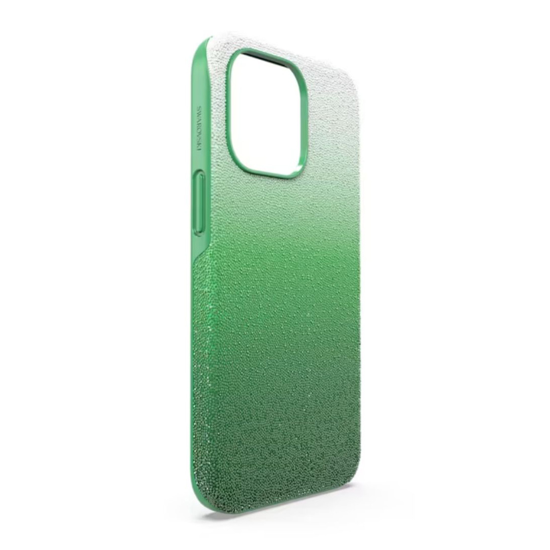 Capa de telemóvel verde com textura granular e acabamento degradé