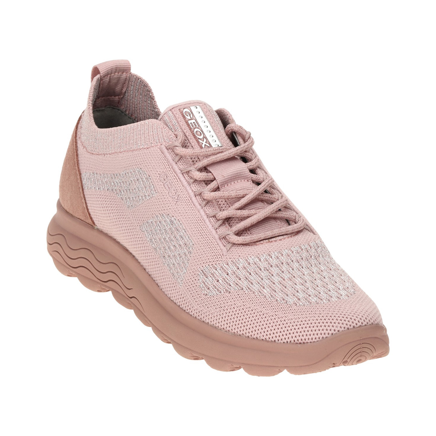 Ténis deportivos cor de rosa da marca GEOX com tecido malha e sola de borracha
