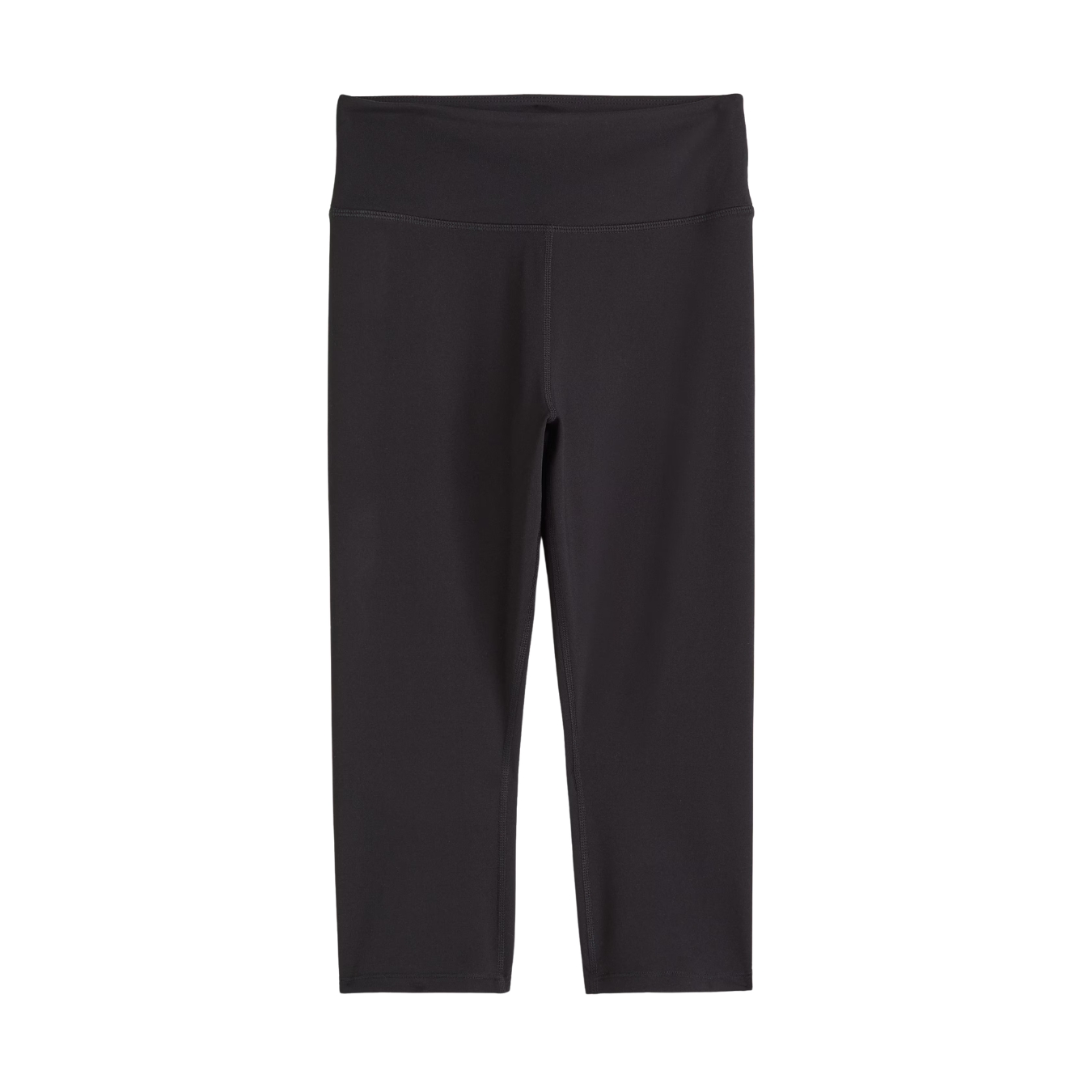 Leggings pretas cintura alta, comprimento médio