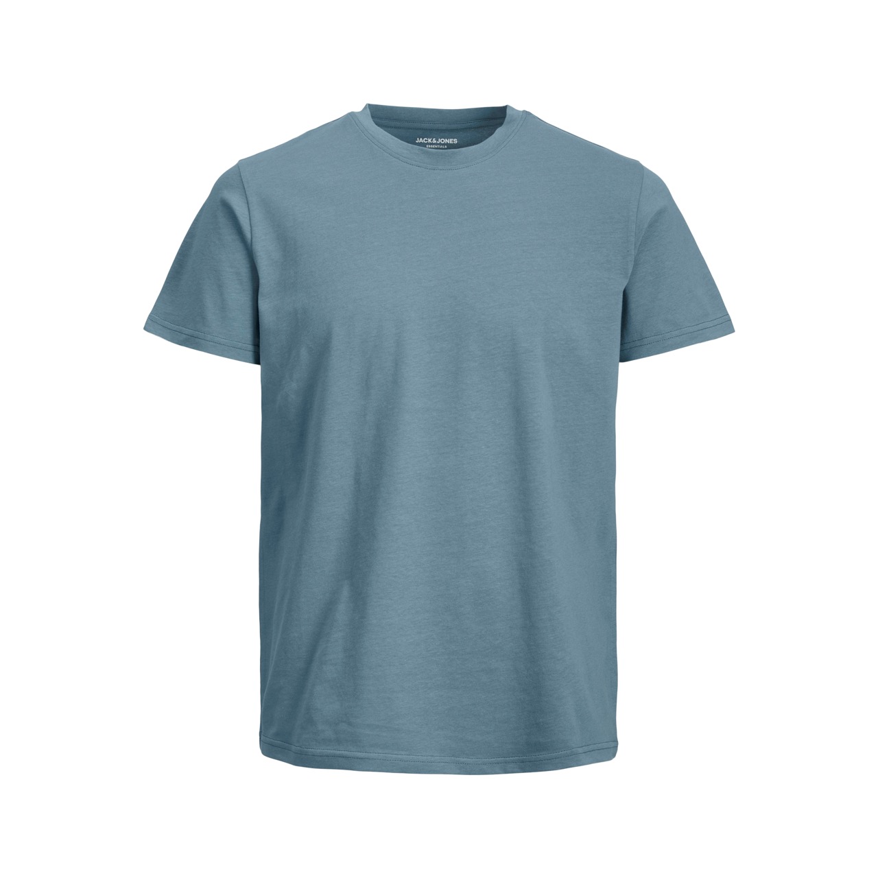 T-shirt azul básica de manga curta com gola redonda