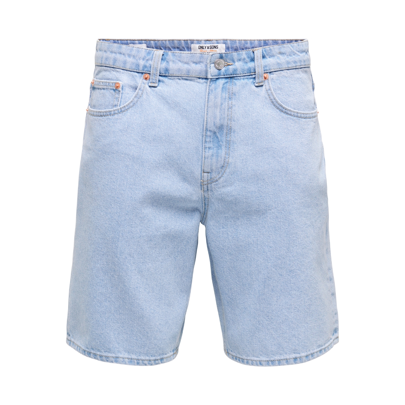 Calções de ganga azul claro para homem