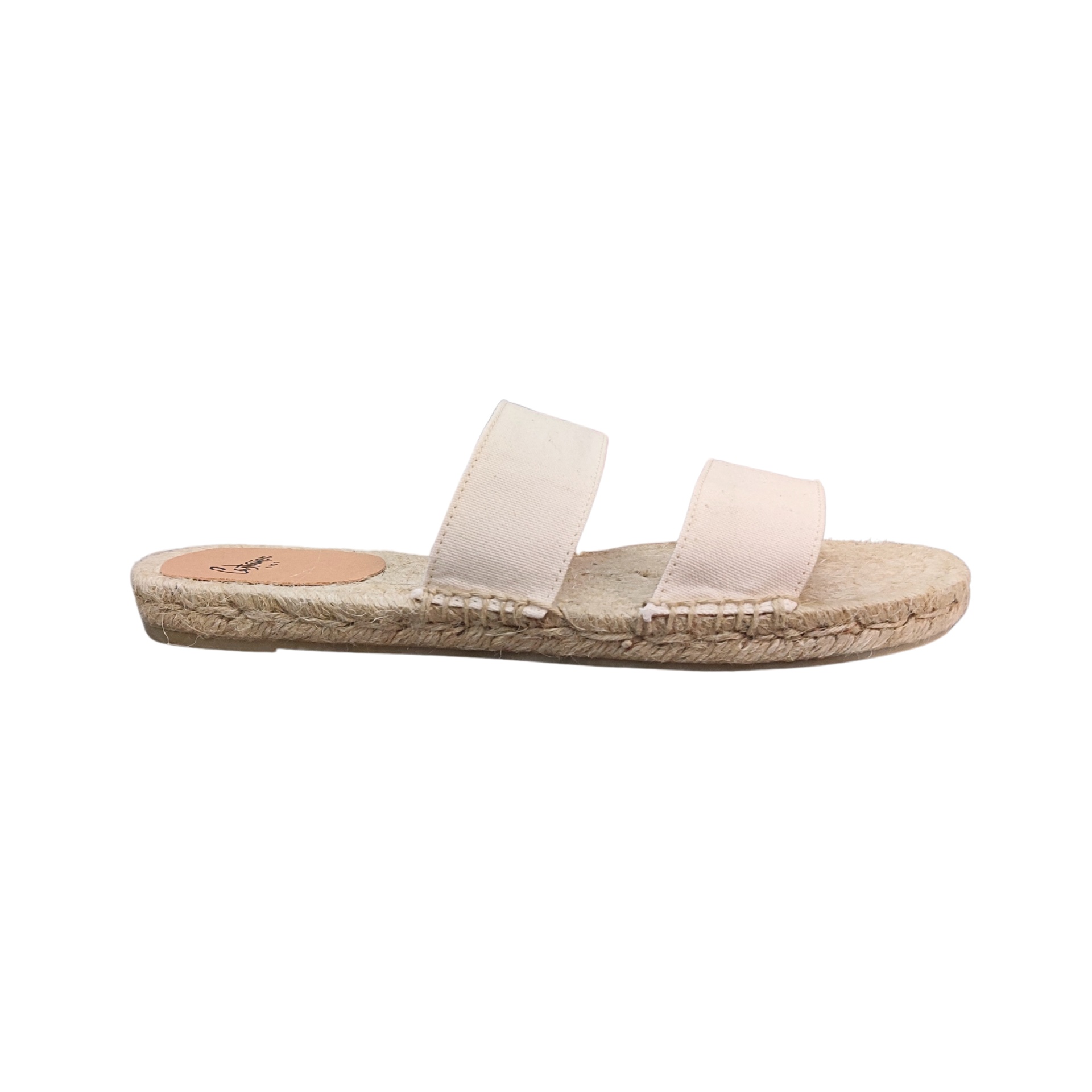 Chinelo feminino creme com sola de corda