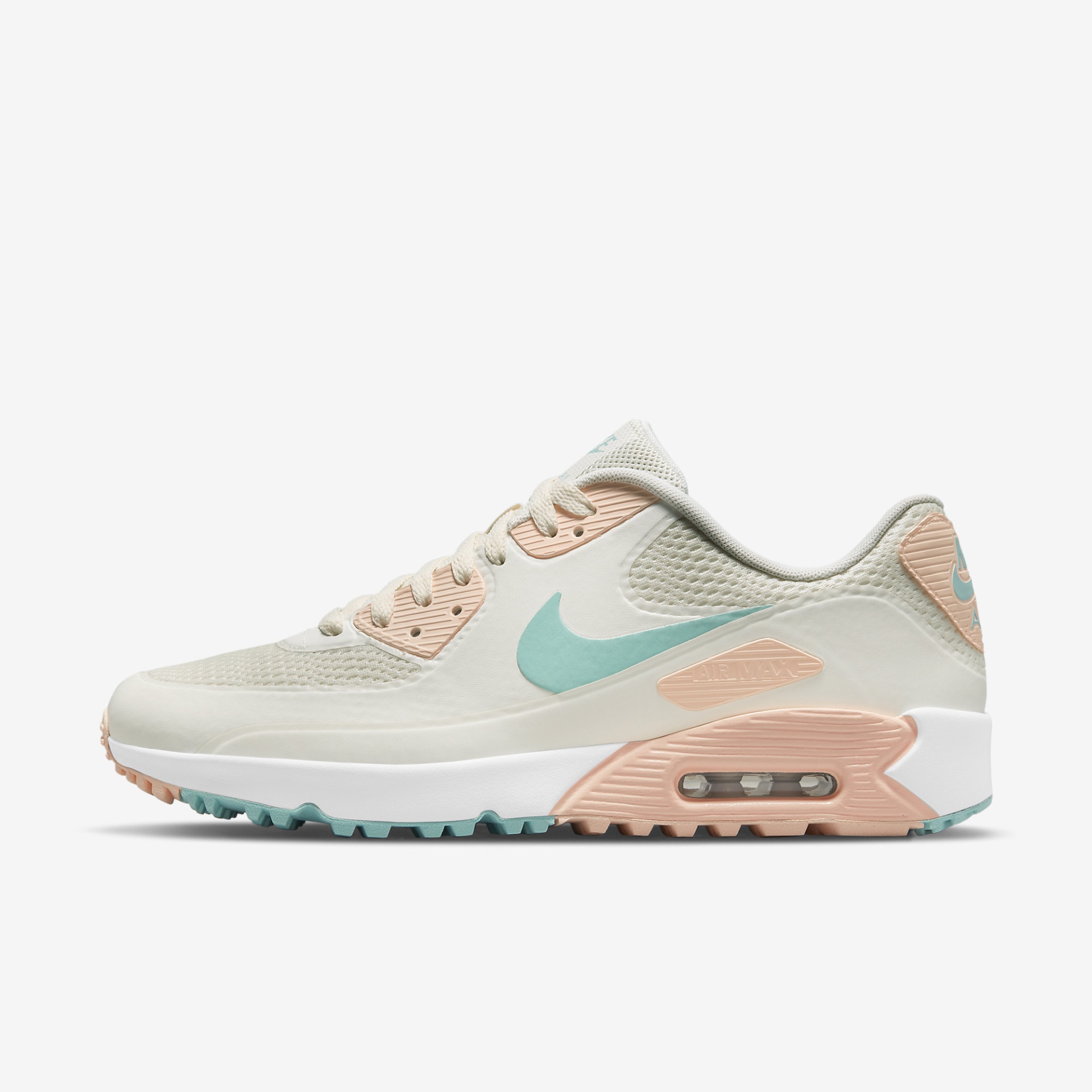 Tênis desportivo Nike Air Max tons bege rosa e azul claro