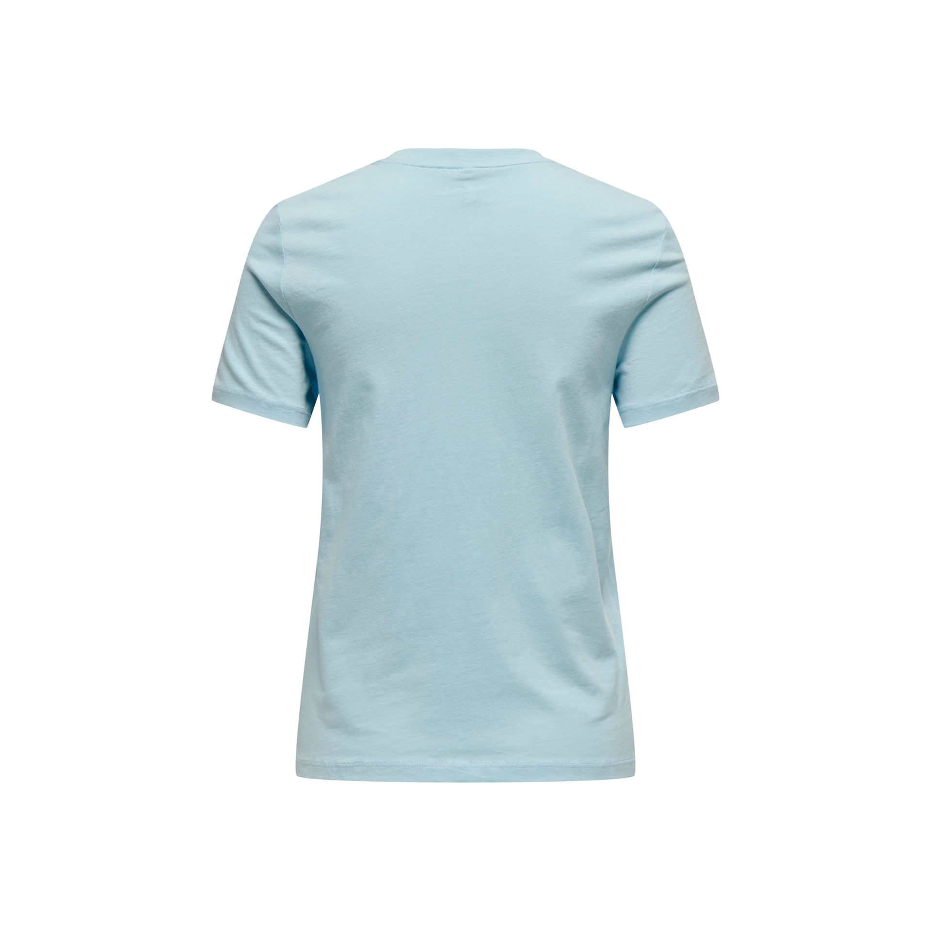 T-shirt azul claro de manga curta vista de trás