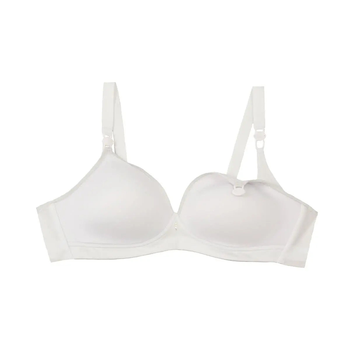 Soutien branco com fecho frontal e alças ajustáveis