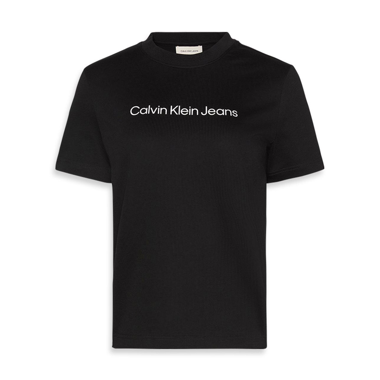 T-shirt preta Calvin Klein Jeans com texto branco