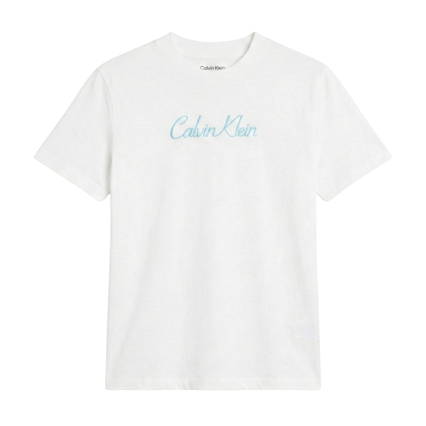 T-shirt branca Calvin Klein com logótipo em azul claro