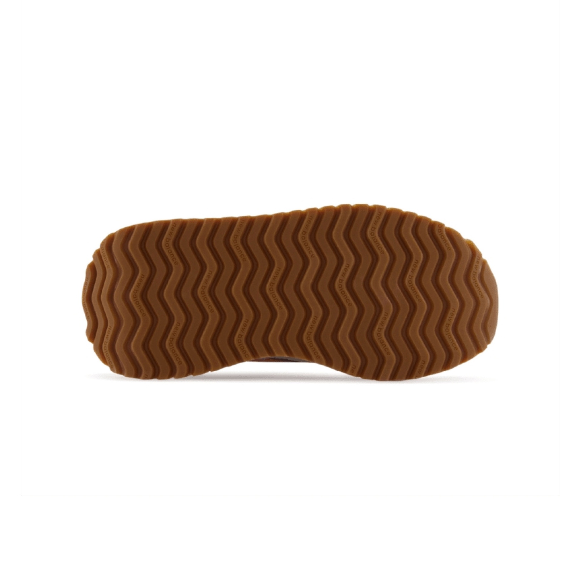 Sola de sapato castanha com padrão ondulado em zig-zag