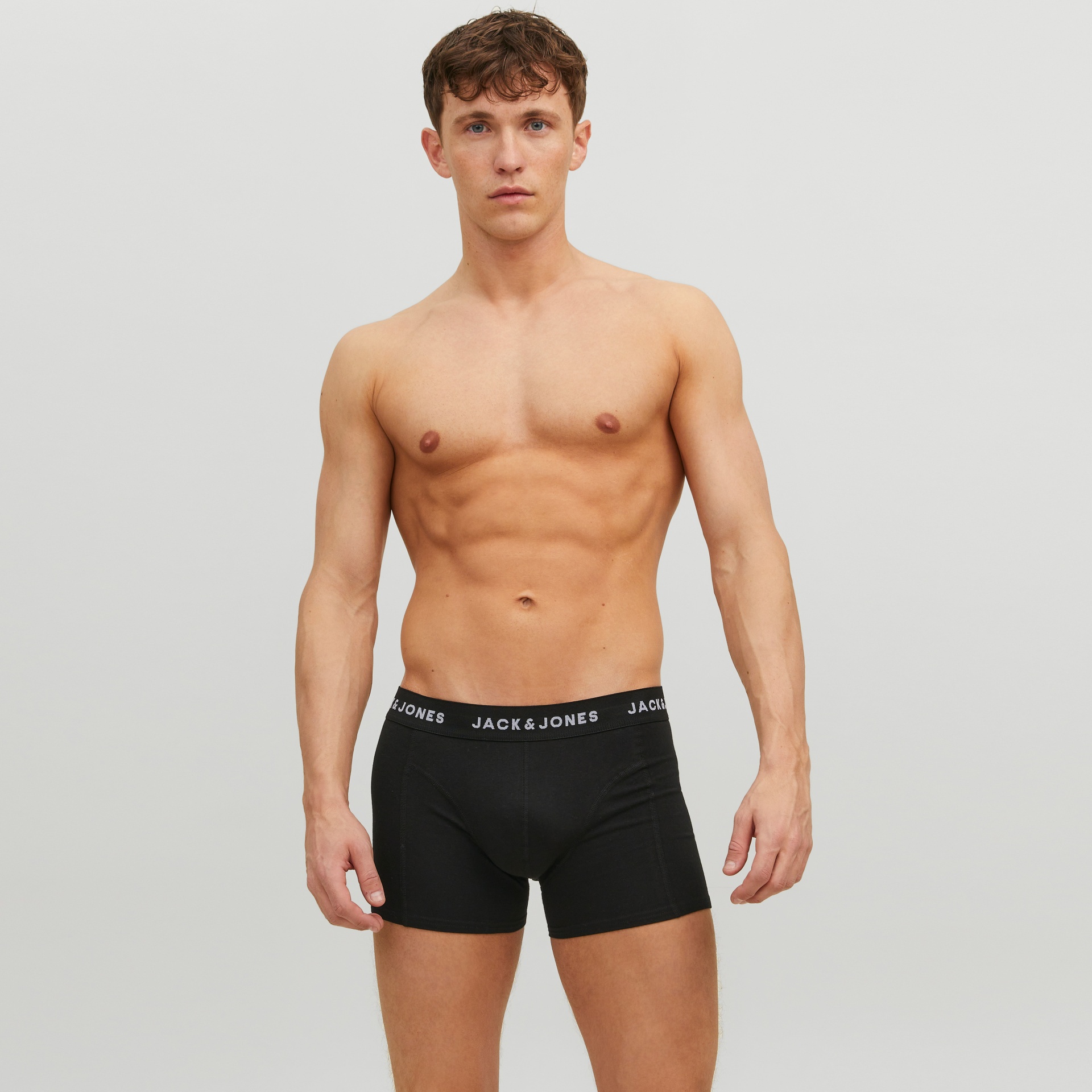 Cuecas boxer pretas com cós elástico JACK & JONES em modelo masculino