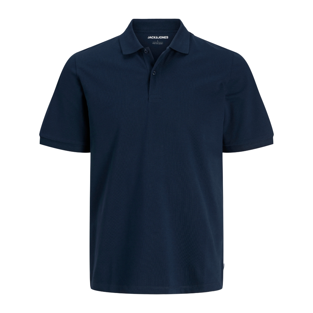 Polo azul escuro de manga curta JACK & JONES