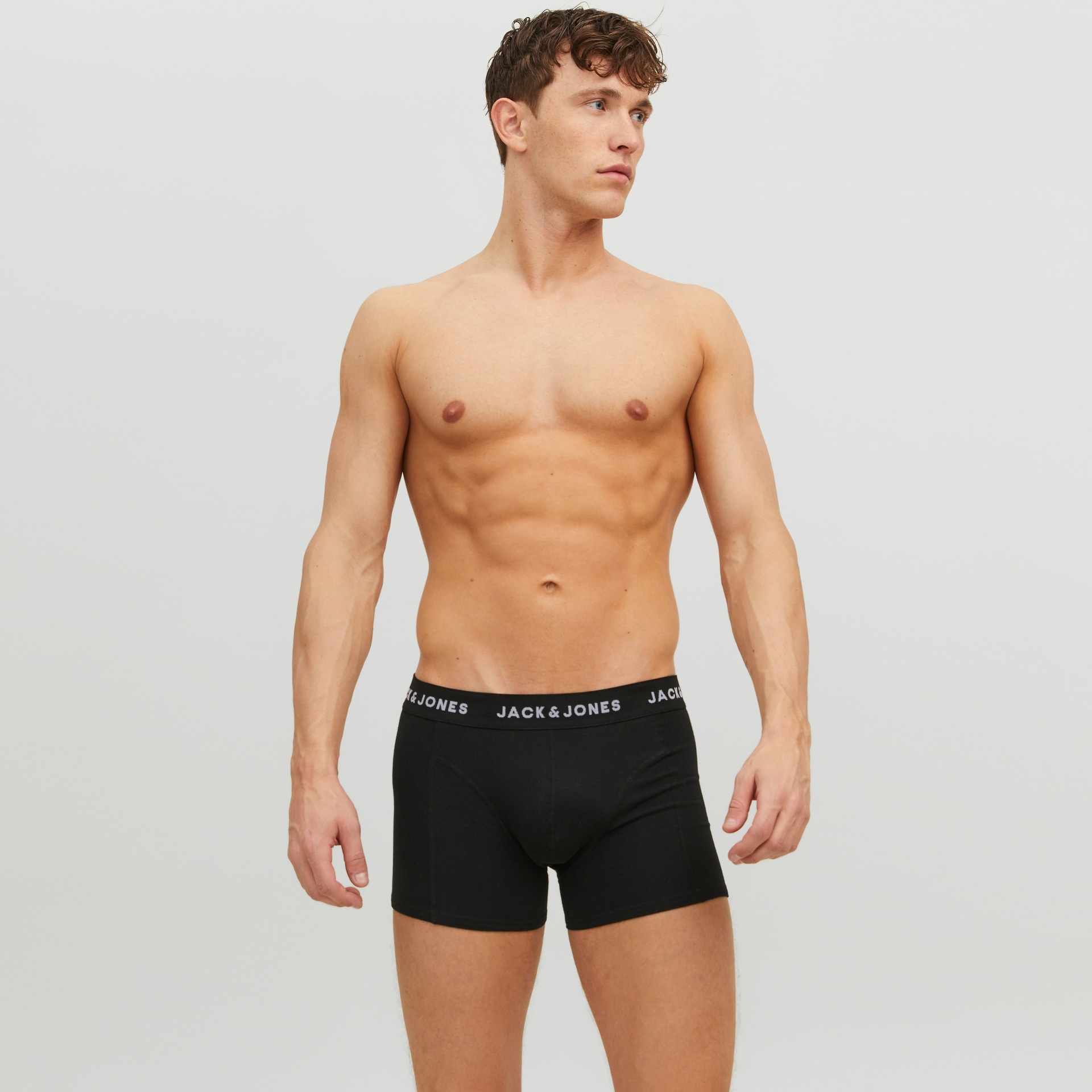 Boxers masculinos pretos com cós elástico JACK & JONES