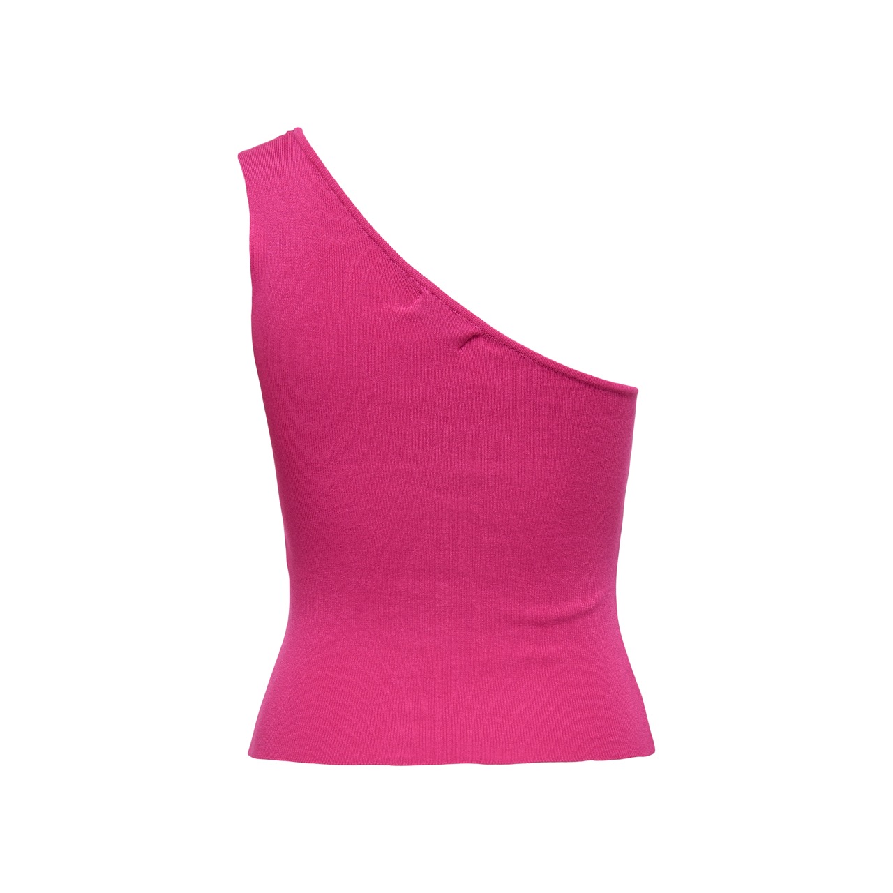 Top feminino rosa de um ombro só em malha