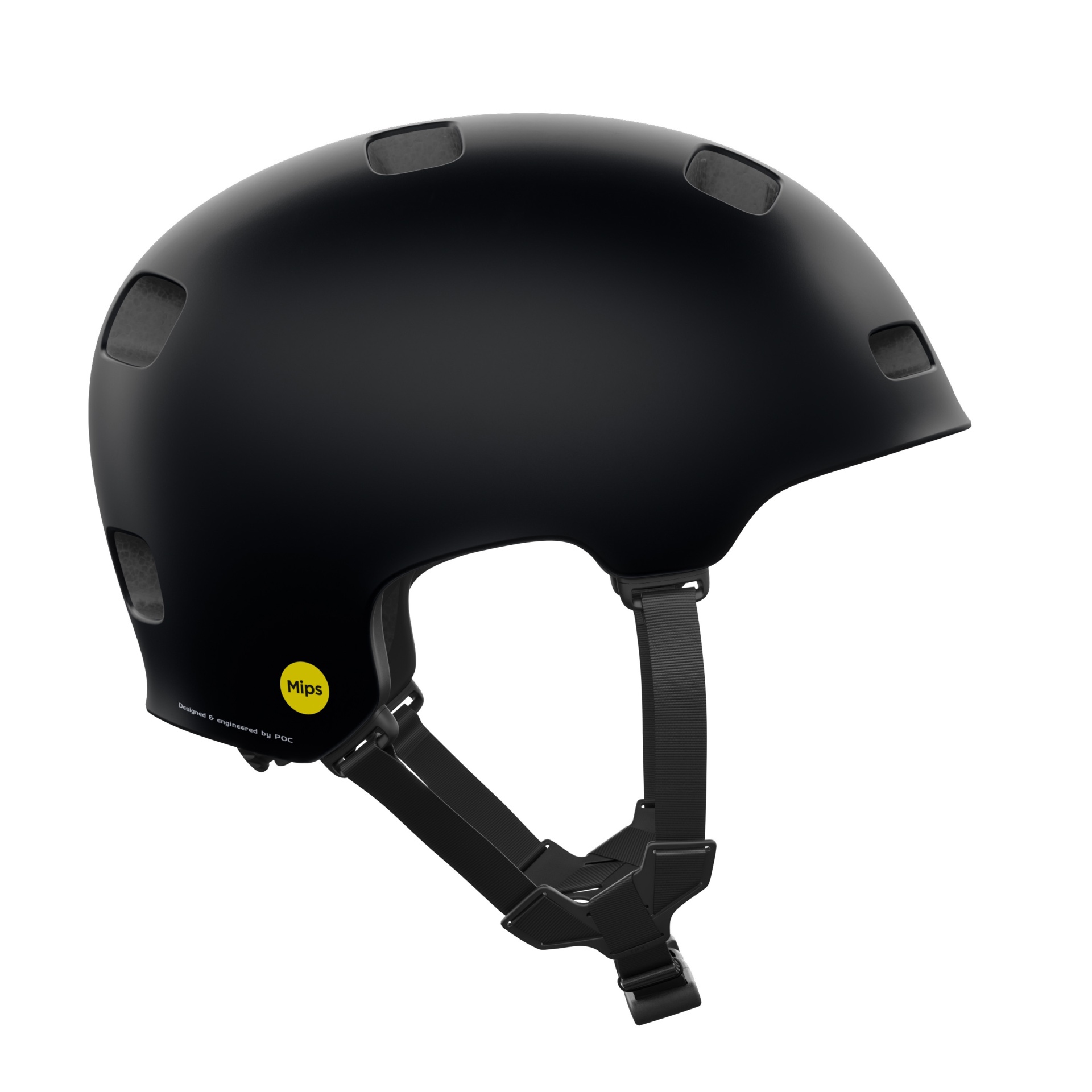 Capacete preto fosco para bicicleta com cintas e etiqueta Mips