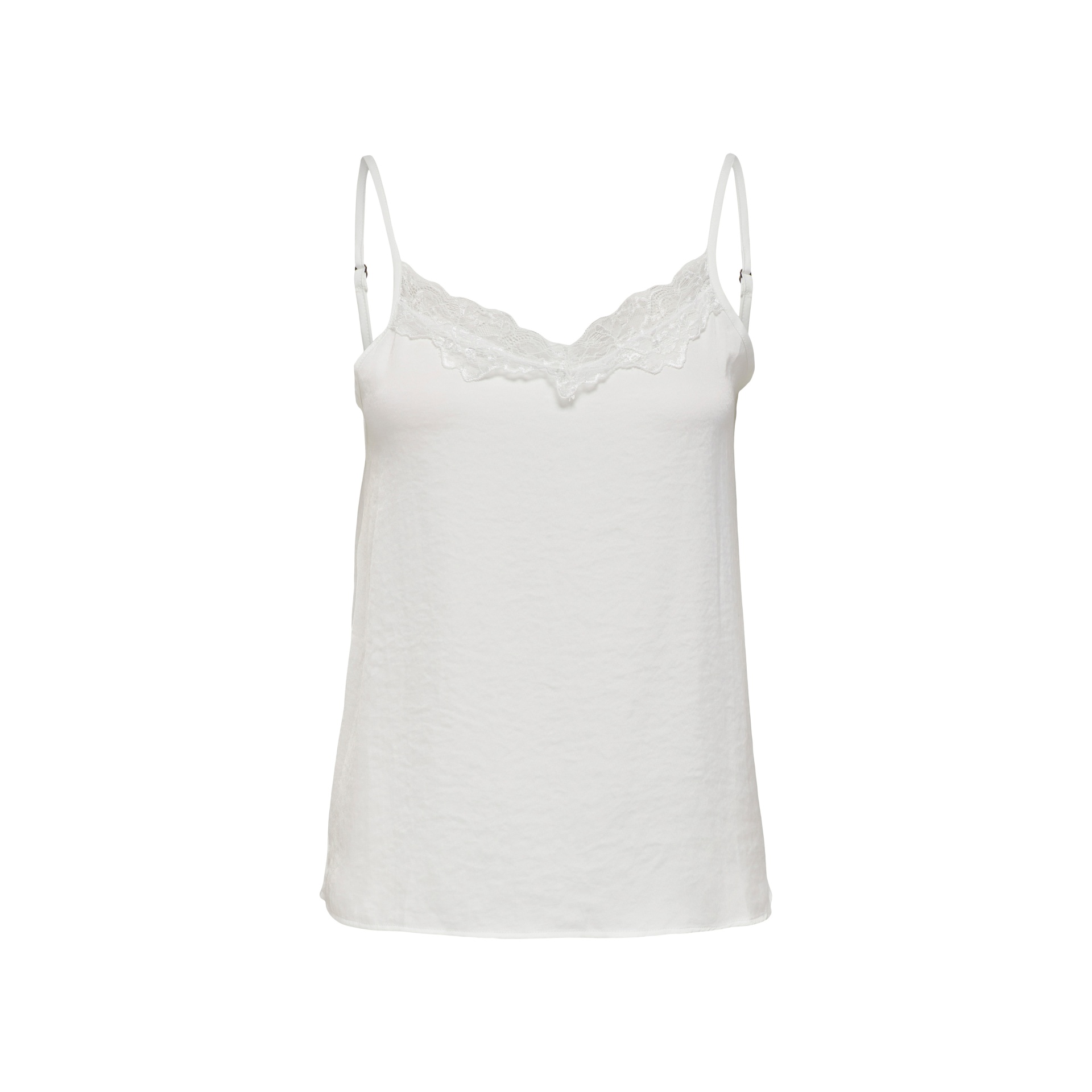 Top branco com renda no decote