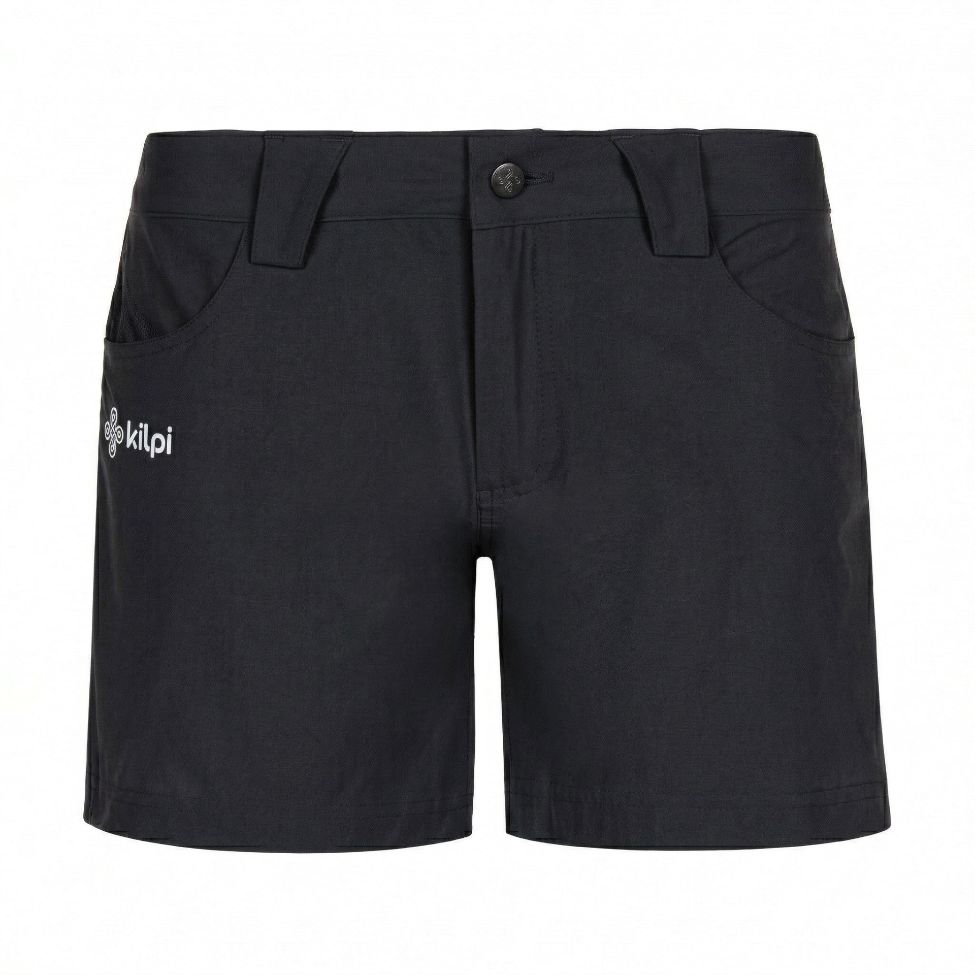 Calções pretos com bolsos e logo Kilpi branco