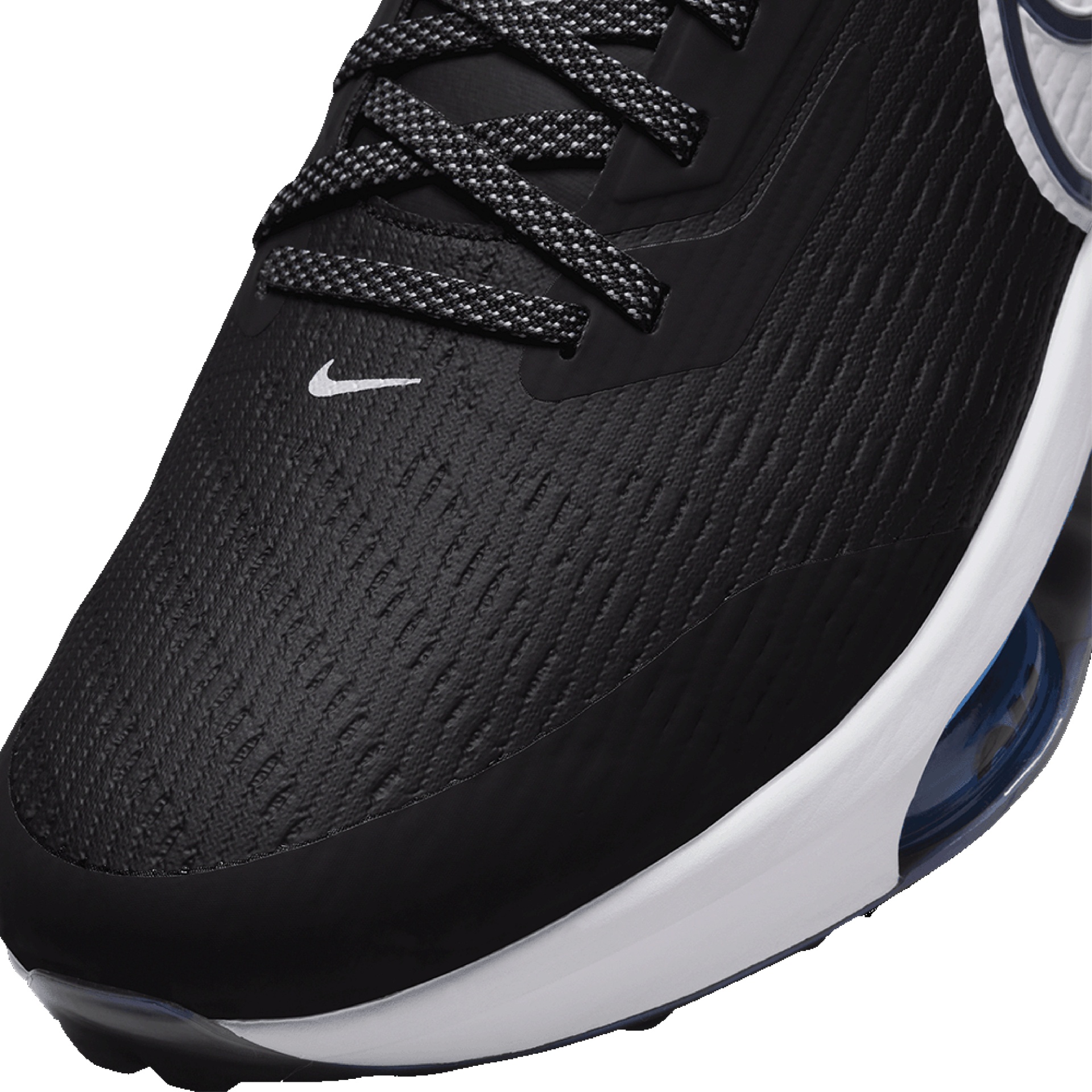 Tênis desportivo preto com atacadores e sola branca