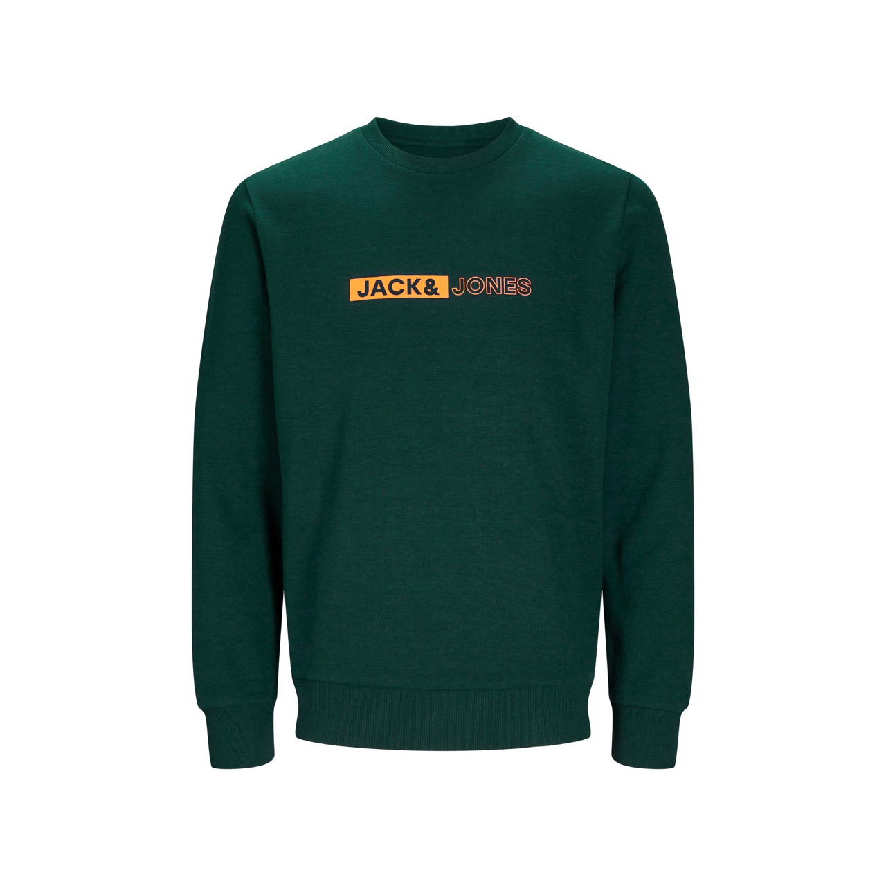 Sweatshirt verde escura com logotipo JACK& JONES ao centro