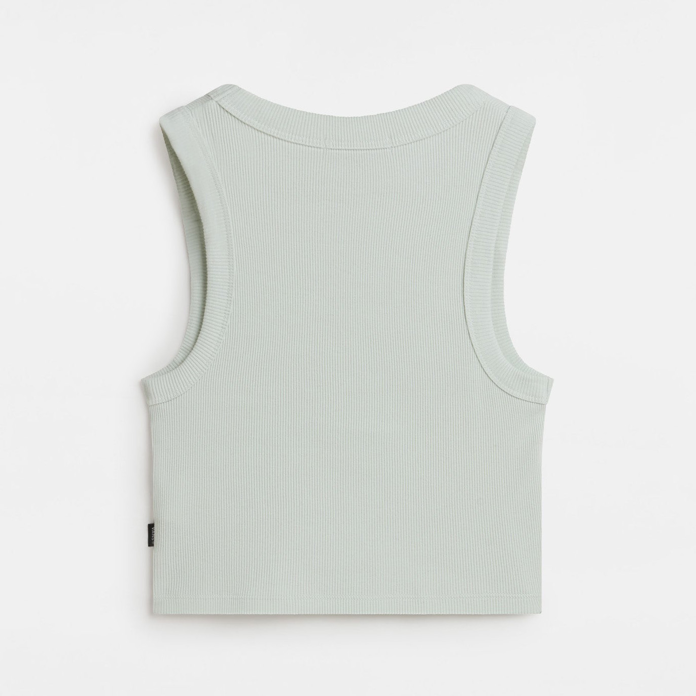 Top cropped verde menta clara de malha canelada