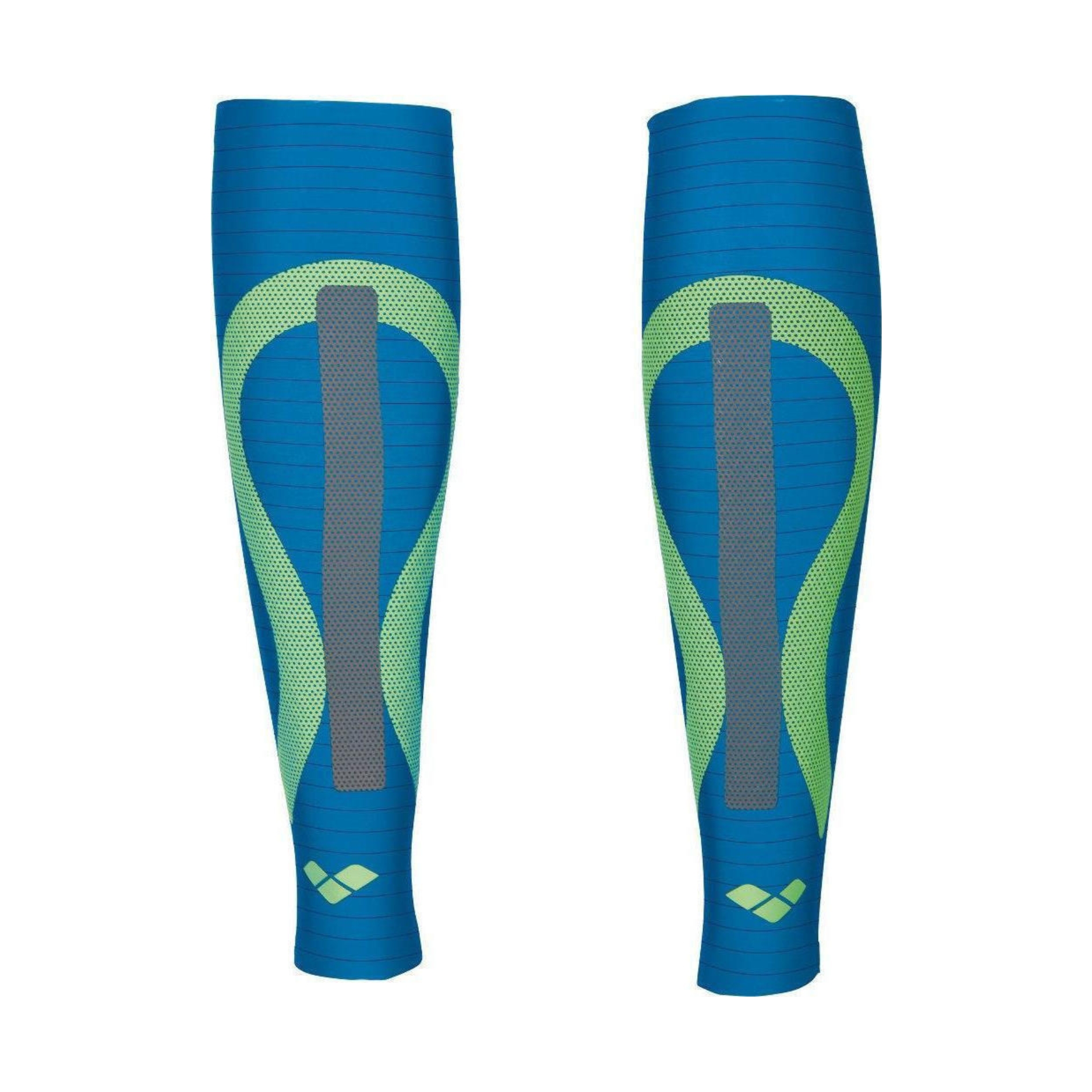 Manguito azul com detalhes verdes e cinzentos