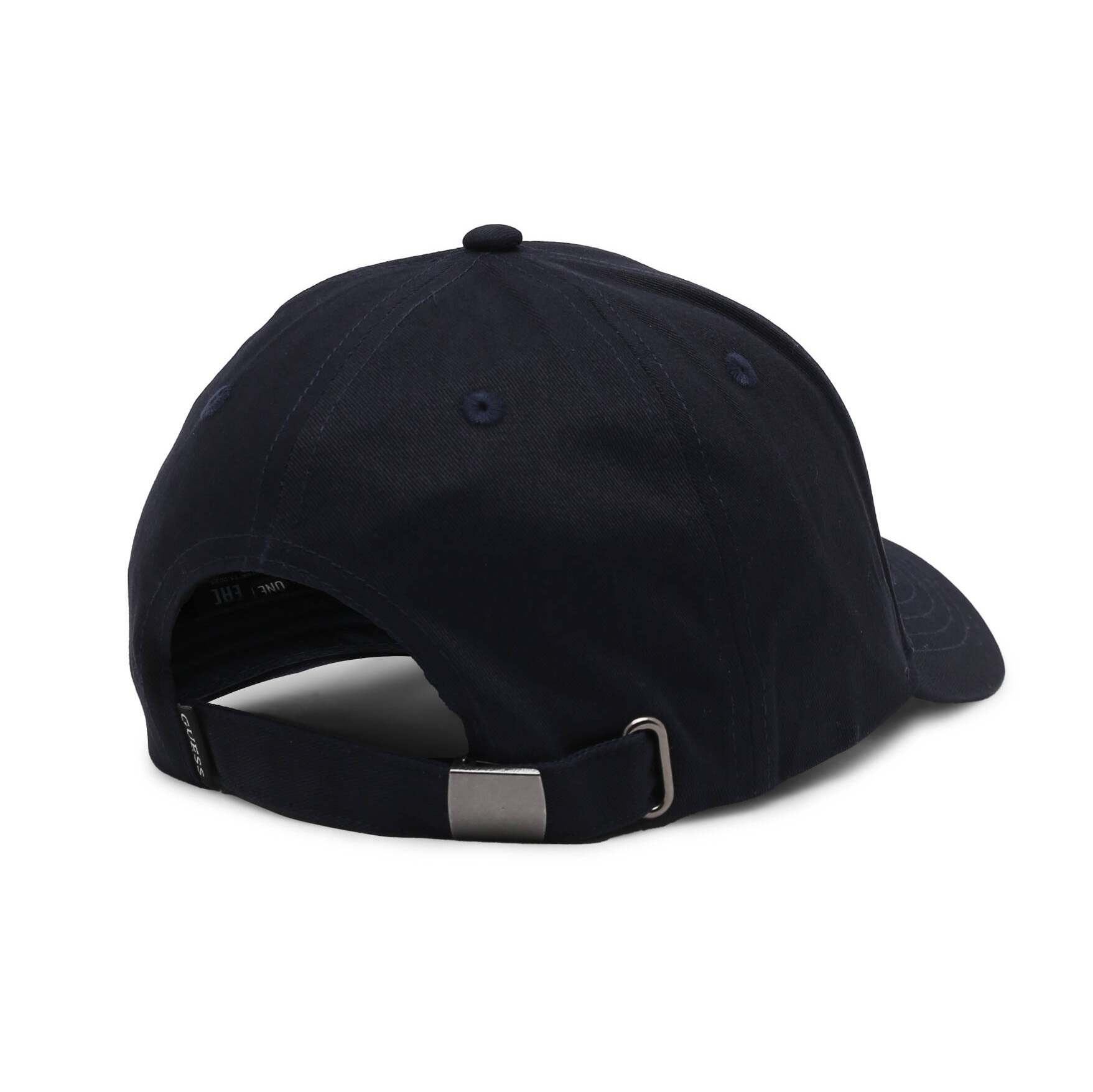 Boné preto de tecido com fecho ajustável em metal e etiqueta GUESS