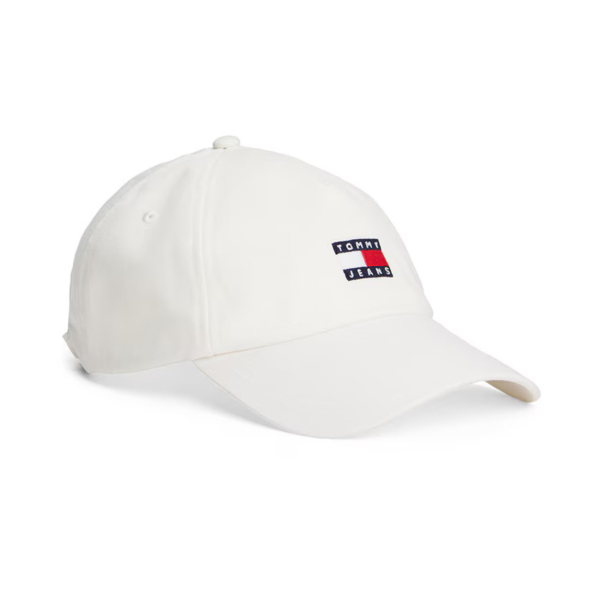 boné branco com logo Tommy Jeans