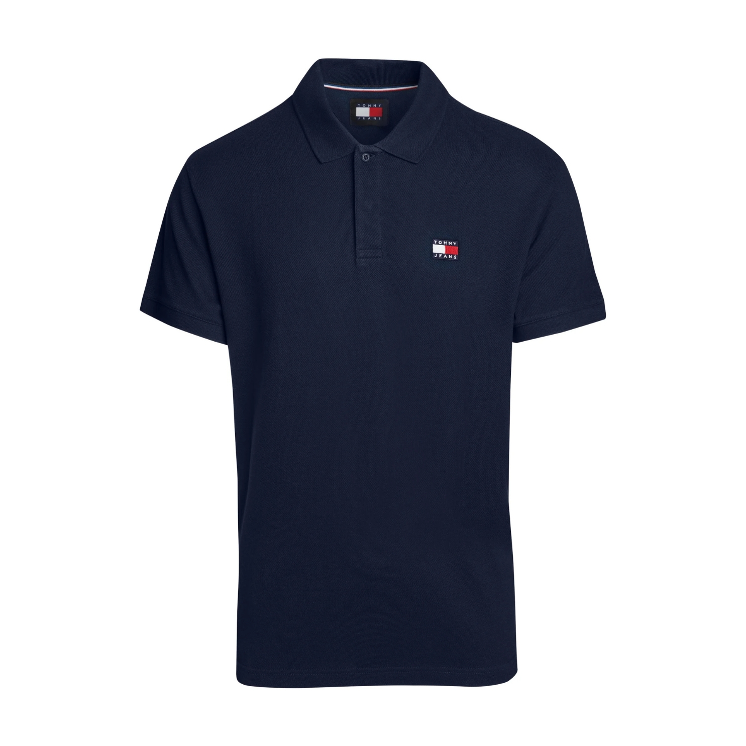 Polo azul escuro Tommy Jeans com logo bordado no peito