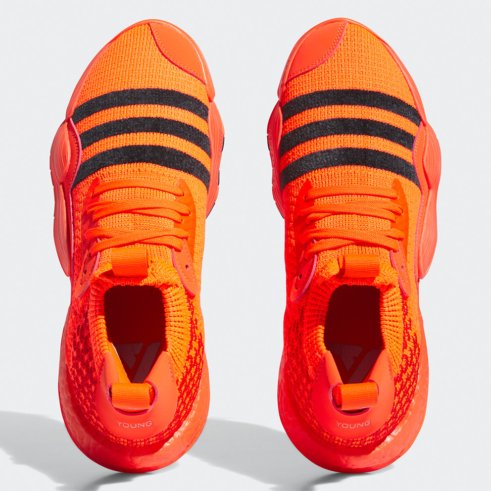 ténis desportivos laranja com riscas pretas