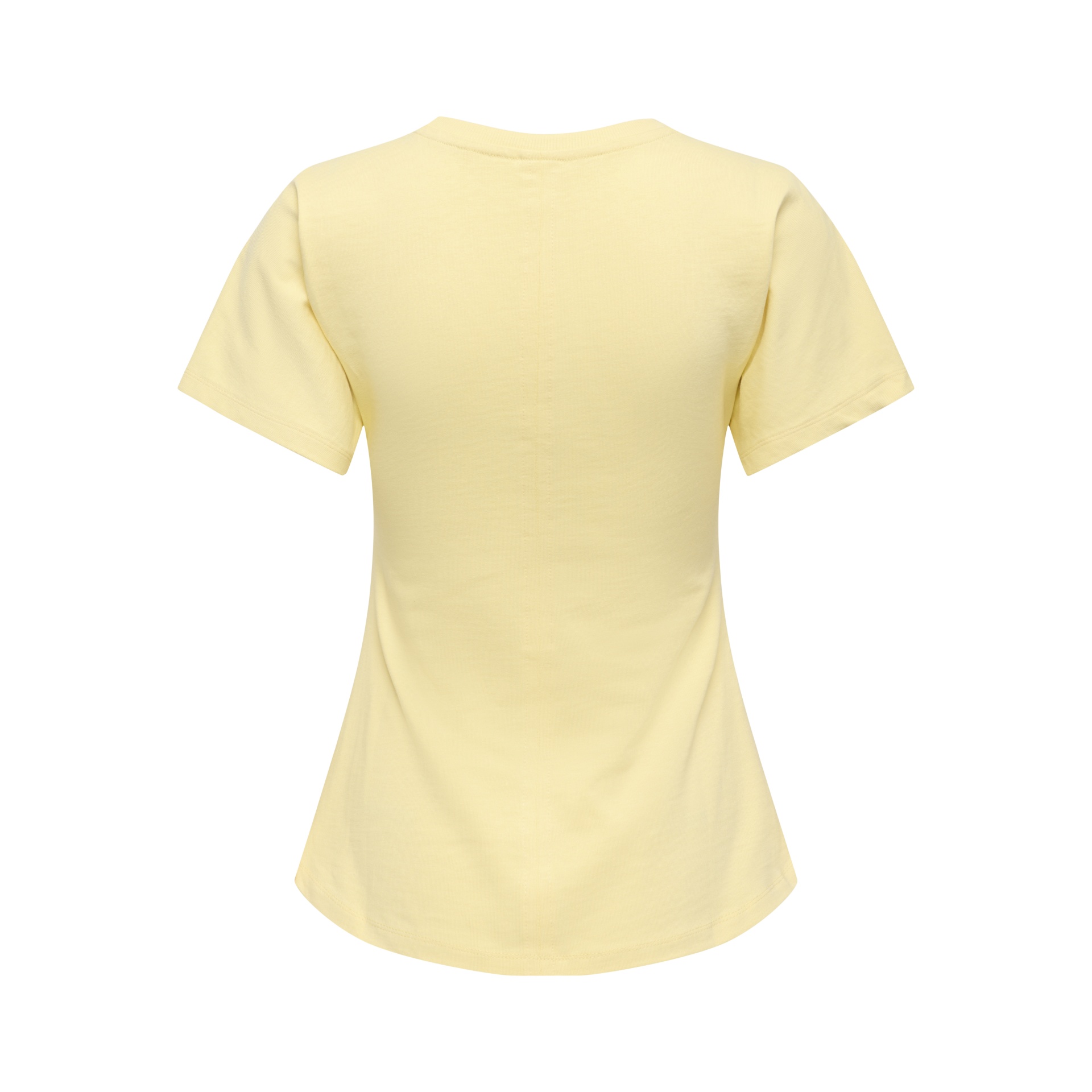 T-shirt amarela de manga curta vista de trás