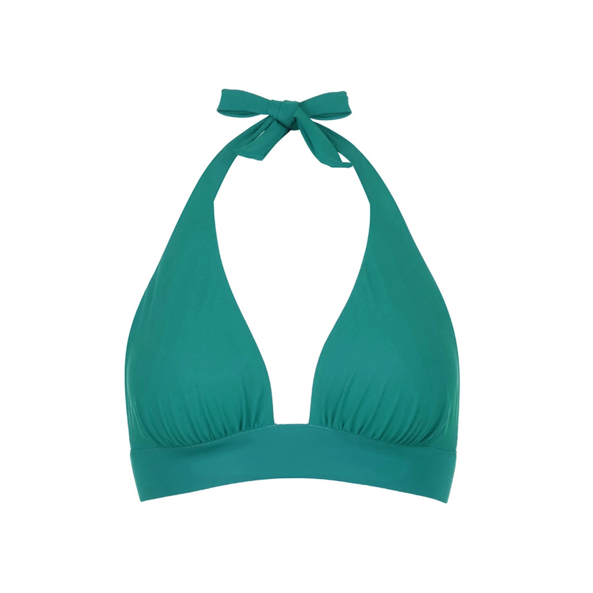 Top de biquíni verde água com alças para amarrar