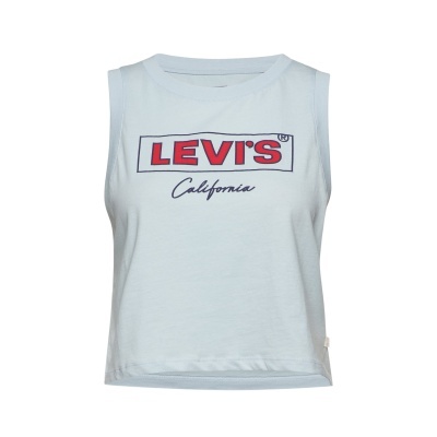 Top branco sem mangas com logótipo LEVI'S e texto California