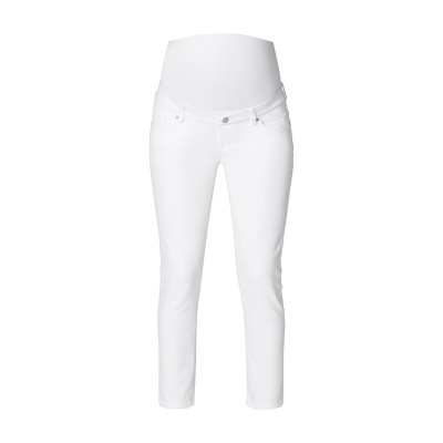 Calças de gravidez brancas com cós elástico