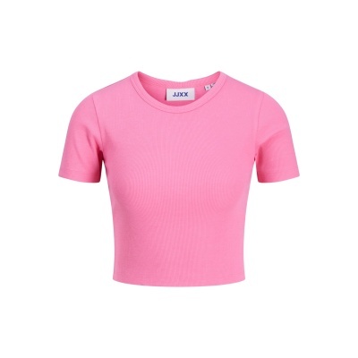 Camisola rosa de manga curta e gola redonda com etiqueta JIXX
