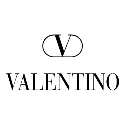 Logótipo Valentino com V dentro de oval e texto VALENTINO
