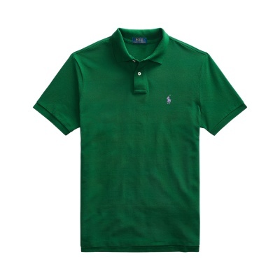Polo Ralph Lauren verde de manga curta com logótipo lilás