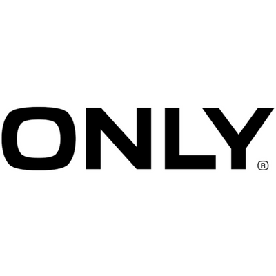 Logotipo com a palavra ONLY em preto sobre fundo branco