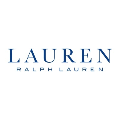 Logotipo LAUREN RALPH LAUREN em azul sobre fundo branco