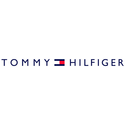 Logótipo Tommy Hilfiger em azul com cores vermelho, branco e azul