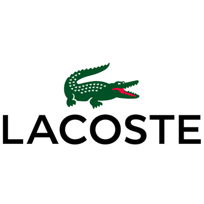 Logótipo da marca LACOSTE com crocodilo verde e texto preto
