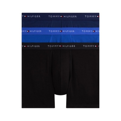 Cuecas boxer azul escuro, azul royal e preta com cós elástico da Tommy Hilfiger