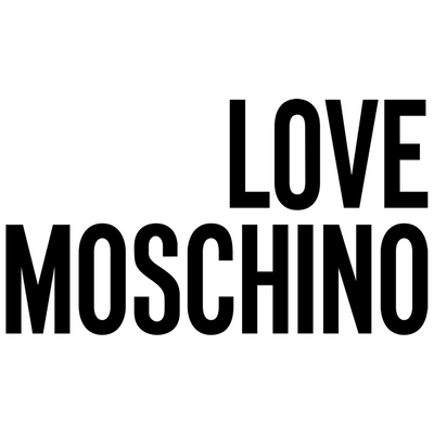 Logótipo LOVE MOSCHINO em letras pretas sobre fundo branco