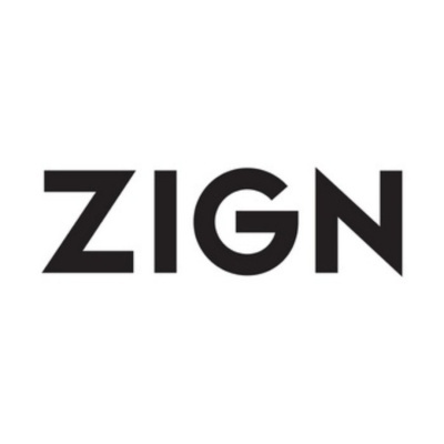 Logótipo ZIGN em preto sobre fundo branco
