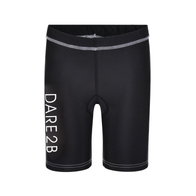 Calção de ciclismo preto com texto branco DARE 2B na perna