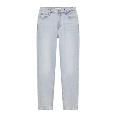 Calças de ganga azuis claras com cinco bolsos