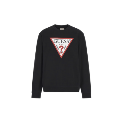 Sweatshirt preta da Guess com logotipo triangular na frente