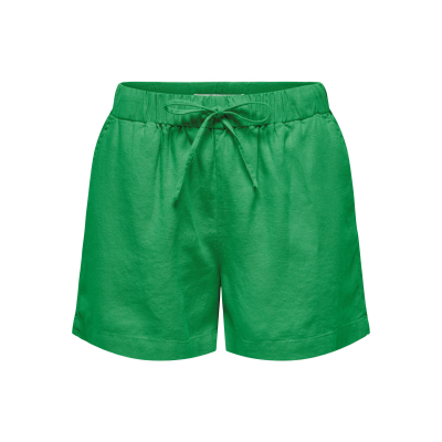 Calções verdes com cordão na cintura em fundo branco