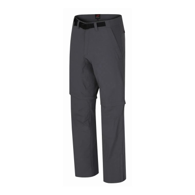 Calças cinzentas com pernas destacáveis e bolso lateral